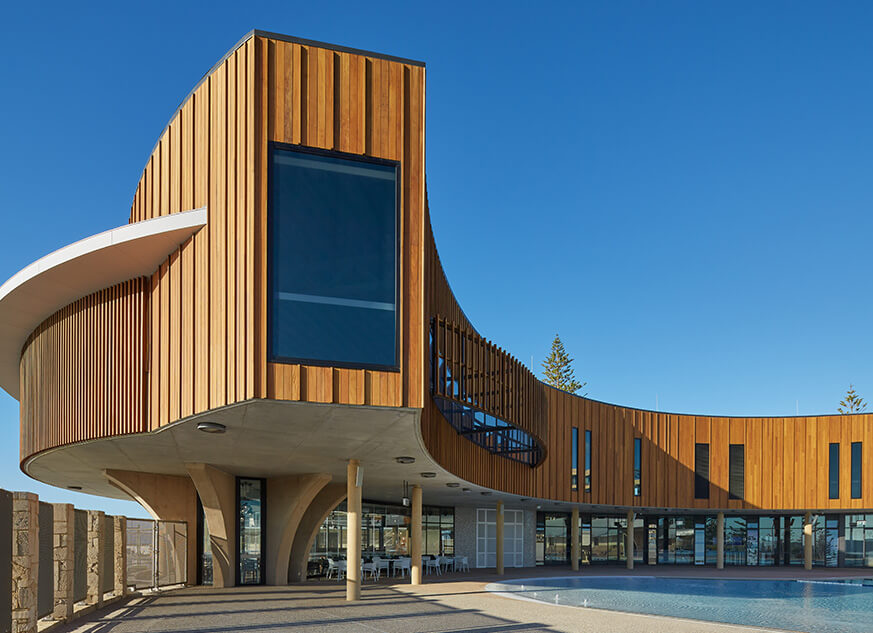 Trendplank Exterior Walls Cladding used at Scarborough Beach Pool